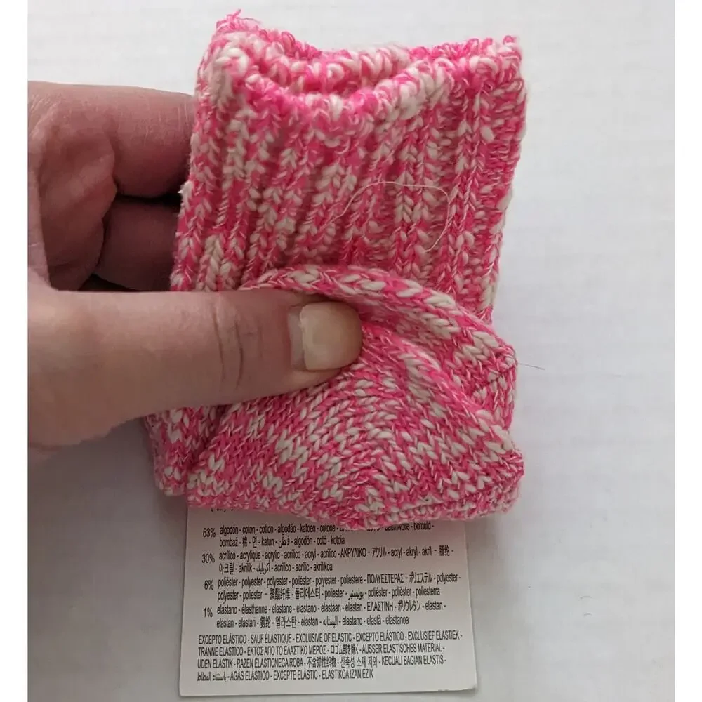 NWT Zara Sock Bundle Black Cashmere & Neon Pink Twisted Yarn Socks Size 12/24m